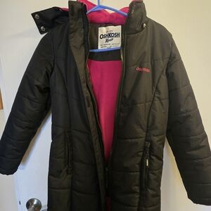 OshKosh B'gosh Kids Black and Pink Hoodie Jacket The Genuine Article   Size 10